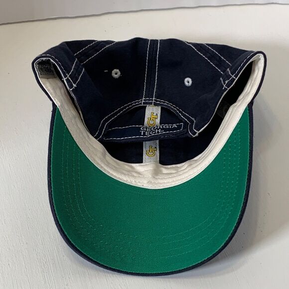 Vintage Georgia Tech Yellow Jackets Blue Hat Cotton Adjustable Rim Drew Pearson - Picture 6 of 7